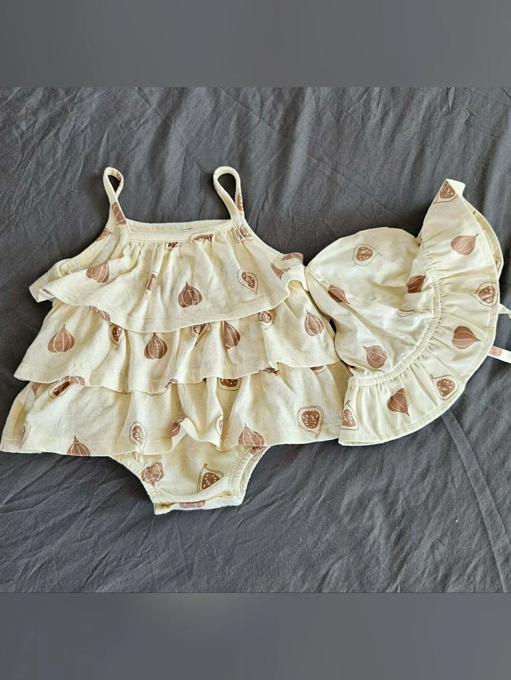Baby Girl Romper Dress with matching Hat